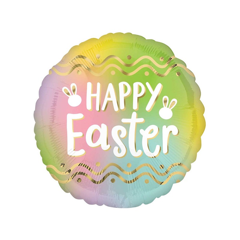 Pastel Ombre 45cm Round Self Sealing Easter Foil Balloon