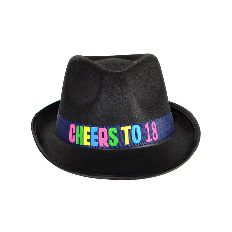 Rainbow Cheers to 18 Black Fedora Hat
