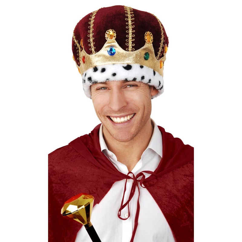 Royal King Plush Burgundy Costume Hat