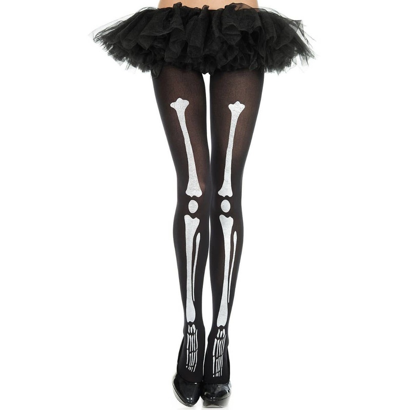Skeleton Print Womens Halloween Pantyhose