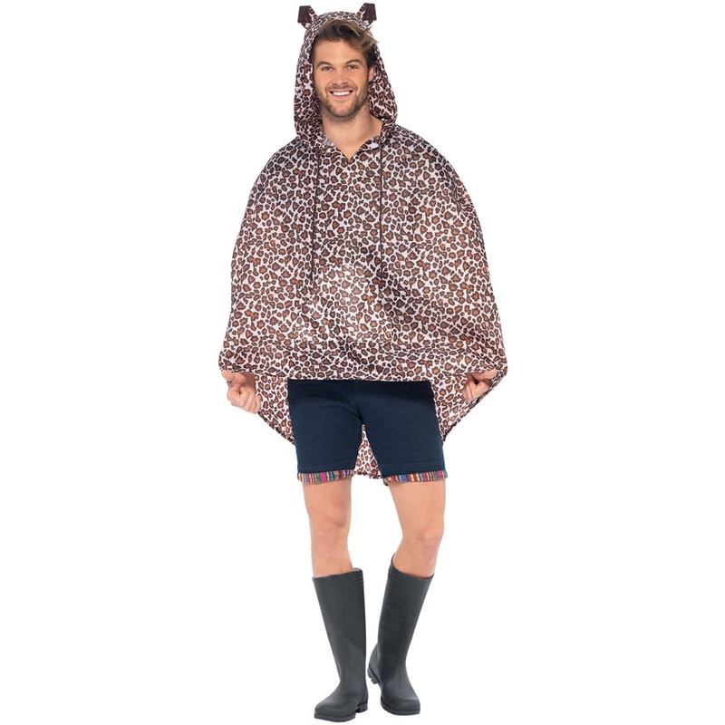 Spotty Mens Leopard Print Animal Costume Poncho