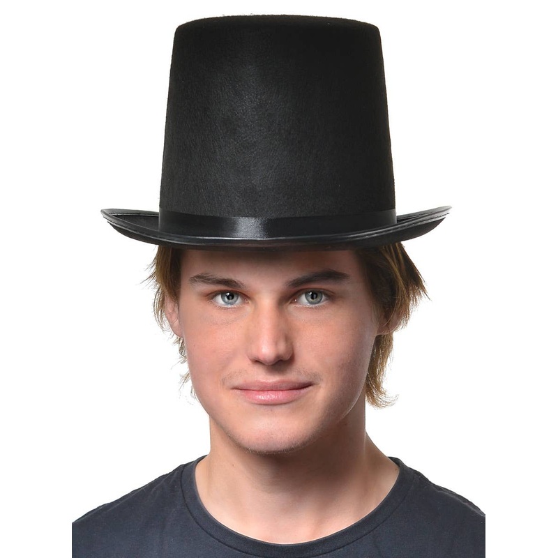 Tall Victorian Black Feltex Costume Top Hat