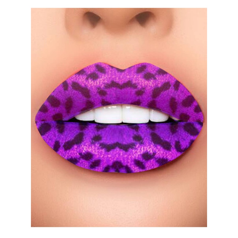 Trailer Trash Purple Cheetah Temporary Lip Tattoo Costume Makeup