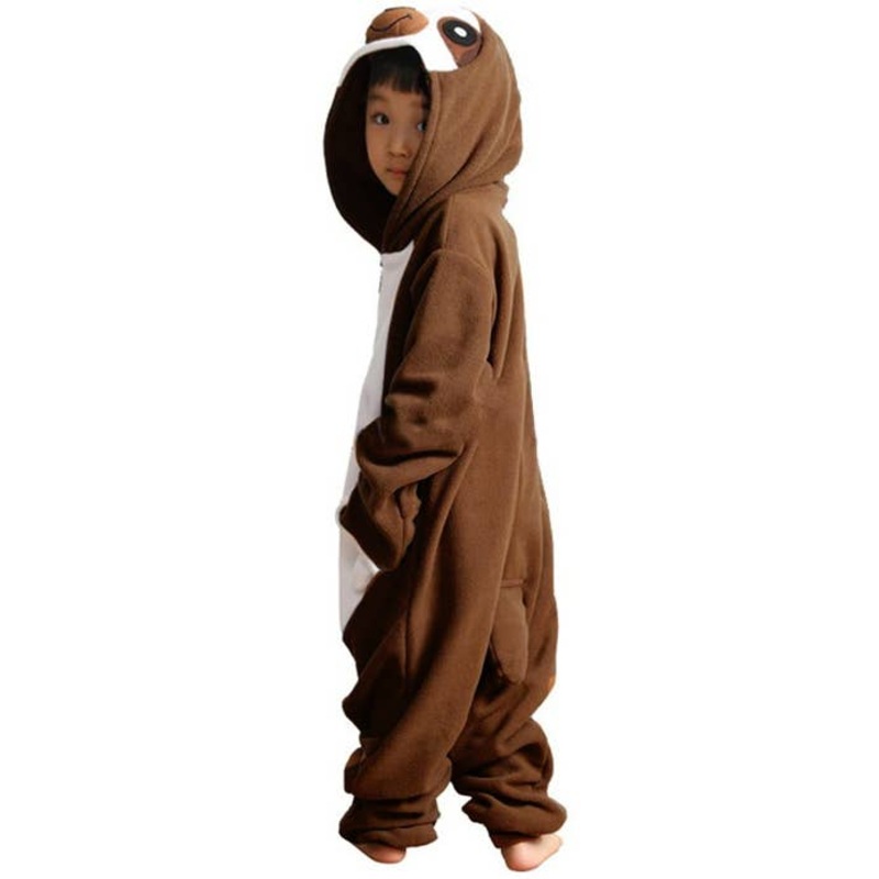 Adorable Brown Sloth Kids Animal Onesie Costume