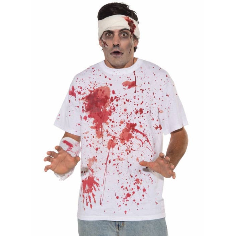 Blood Splattered T-Shirt Mens Halloween Costume