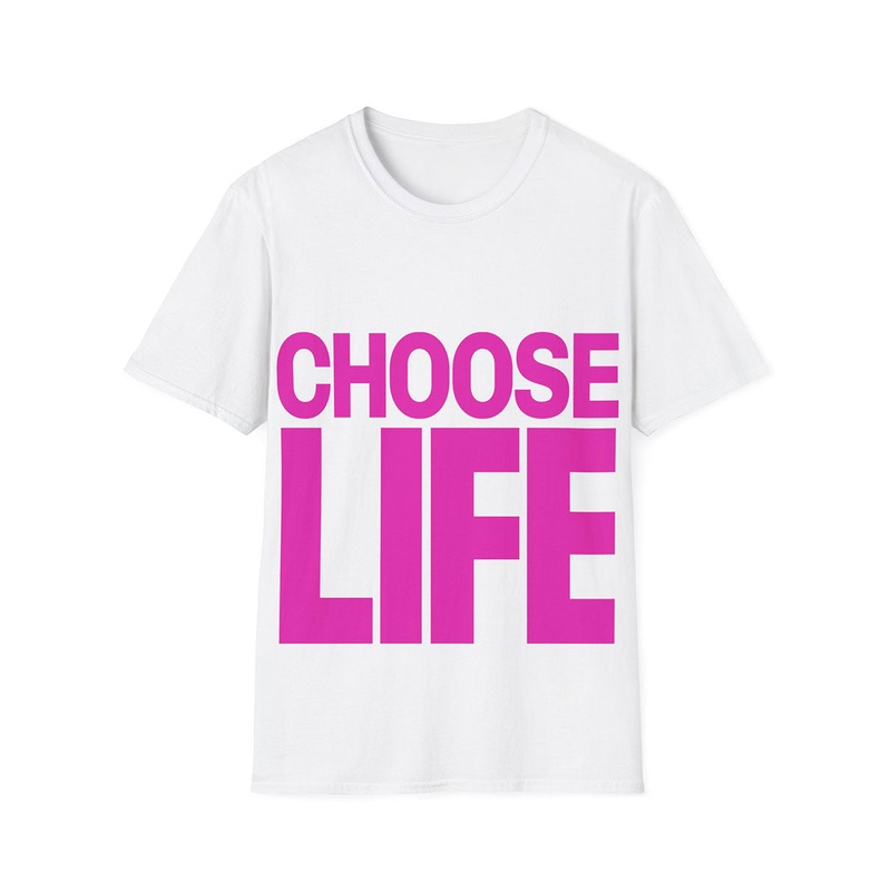 Choose Life Pink Plus Size 80s Costume Shirt