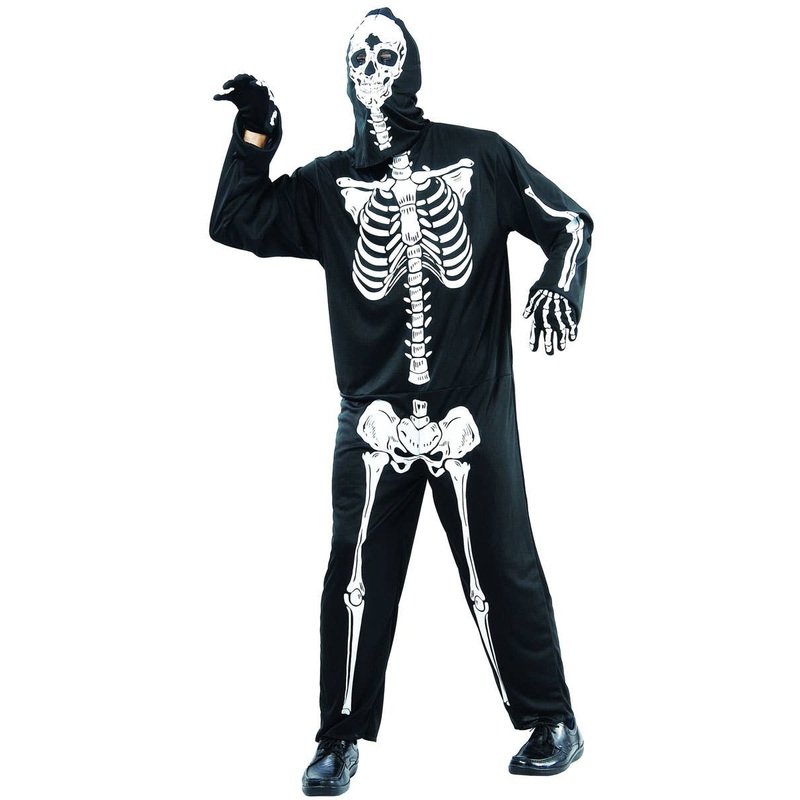Classic Black and White Skeleton Mens Halloween Costume