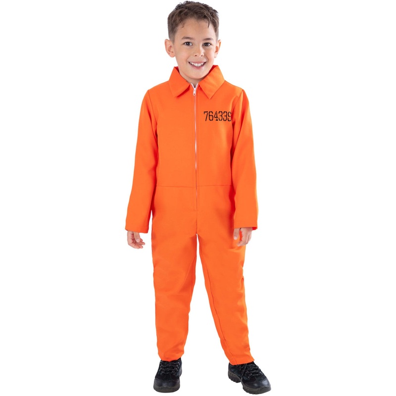 Escaped Prisoner Teen Boys Orange Convict Costume
