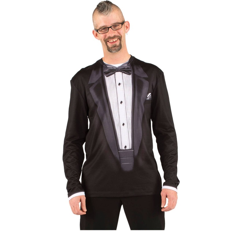 Faux Real Funny Mens Satin Lapel Tuxedo Costume Top