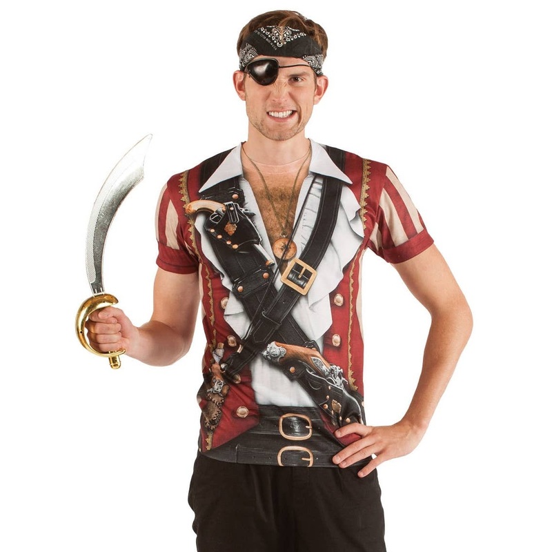 Faux Real Mens Swashbuckling Pirate Costume Top