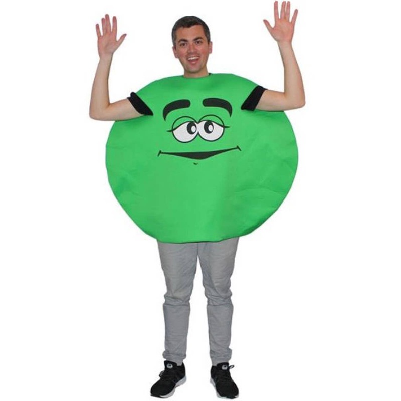 Funny Green M&M Character Mens Dress Up Costume