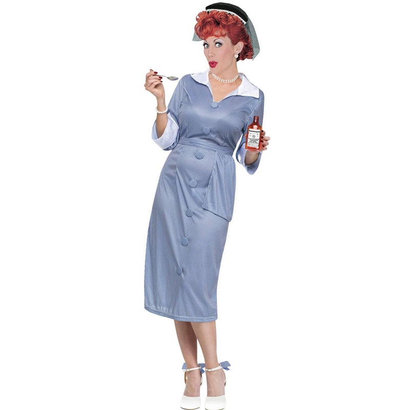 I Love Lucy Womens Vitameatavegamin Fancy Dress Costume