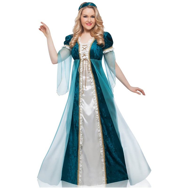 Juliet Womens Plus Size Emerald Green Renaissance Costume