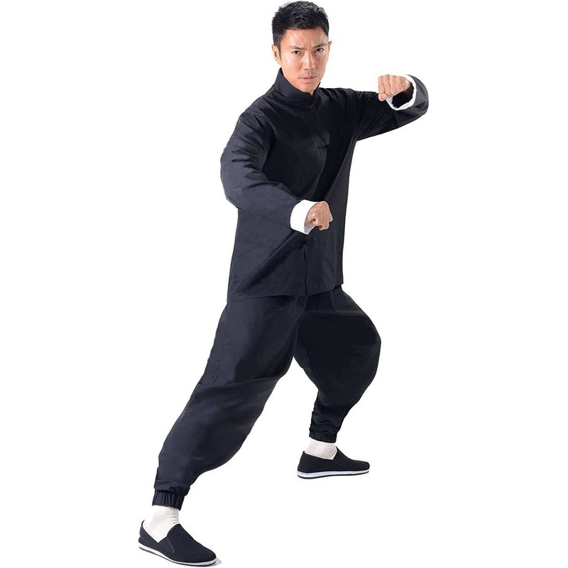 Licensed Bruce Lee Mens Black Kung Fu Costume