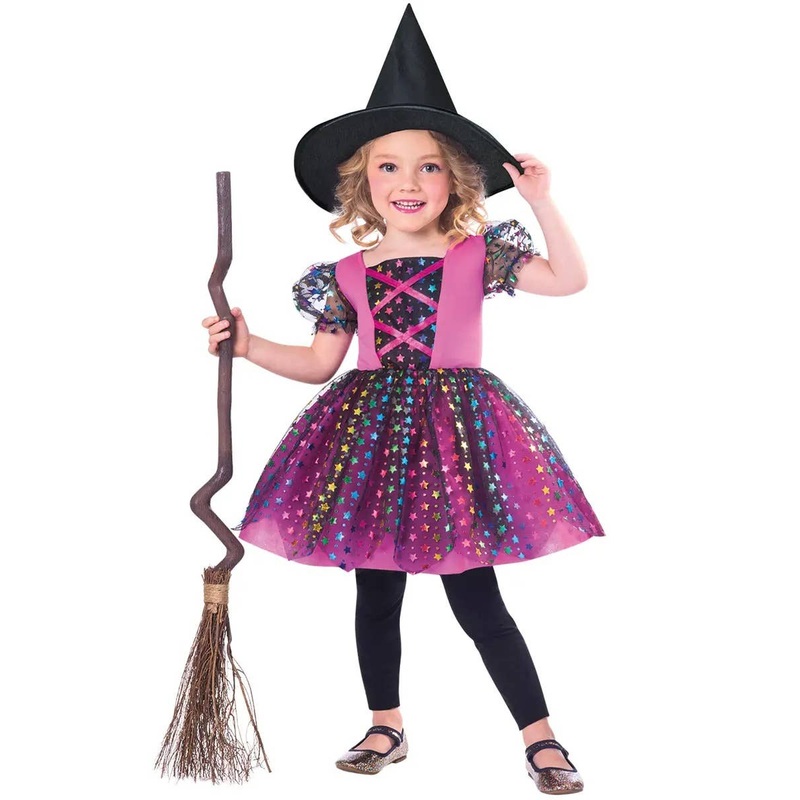 Magical Rainbow Witch Girls Halloween Costume