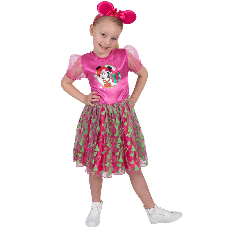 Minnie Mouse Girls Pink Christmas Costume