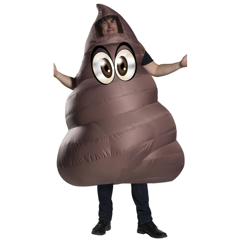 Poop Emoji Novelty Inflatable Mens Brown Fancy Dress Costume
