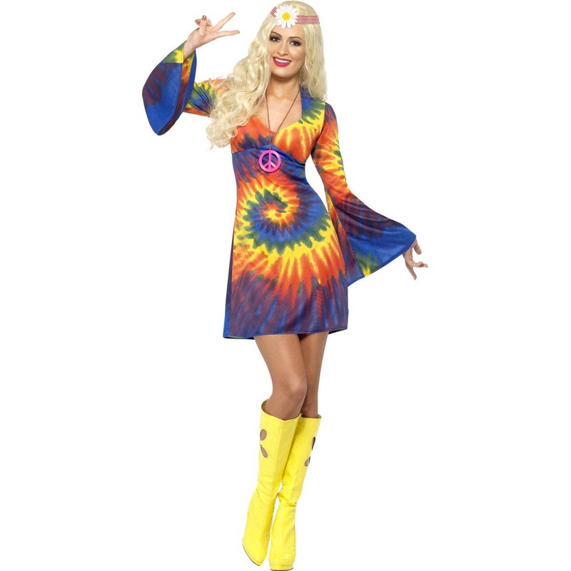 Psychedelic Tie Dye Hippie Womens 1960s Costume