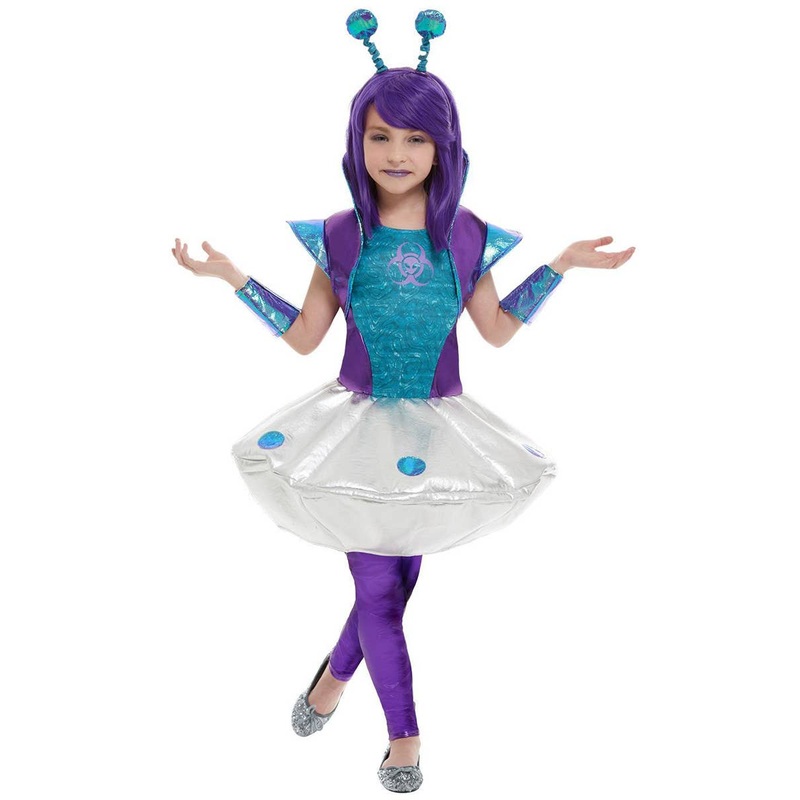 Space Alien Girls Fancy Dress Costume