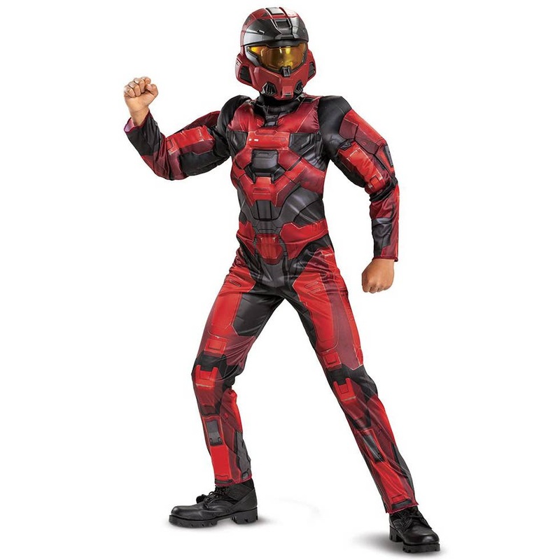 Spartan-I Keystone Red Halo Boys Muscle Chest Costume