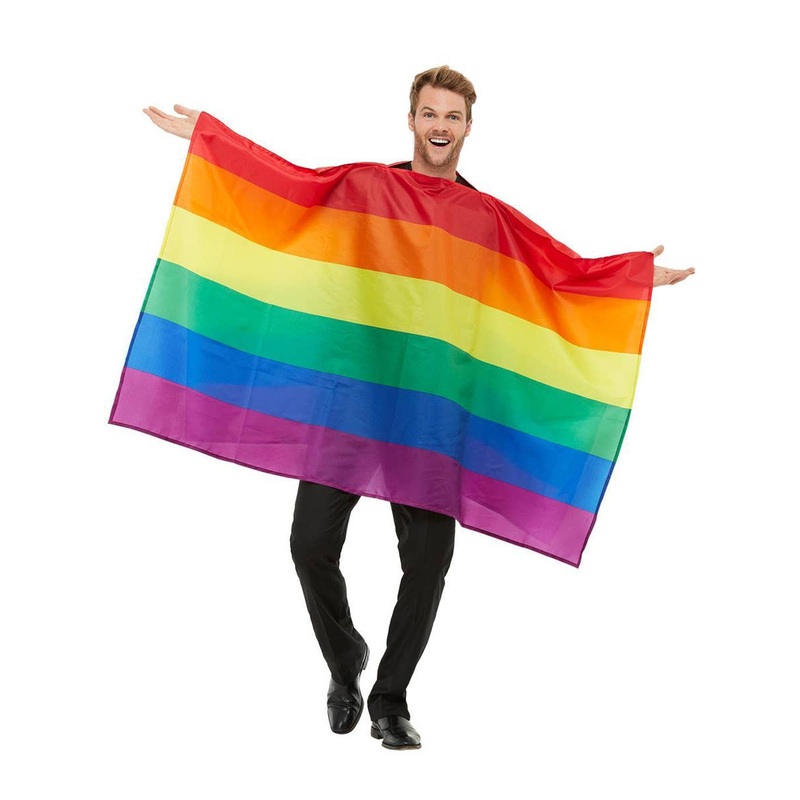 Adults Pride Rainbow Flag Costume Poncho