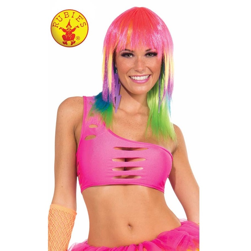 Candy Club 80s Neon Pink Costume Cutout Bra Top