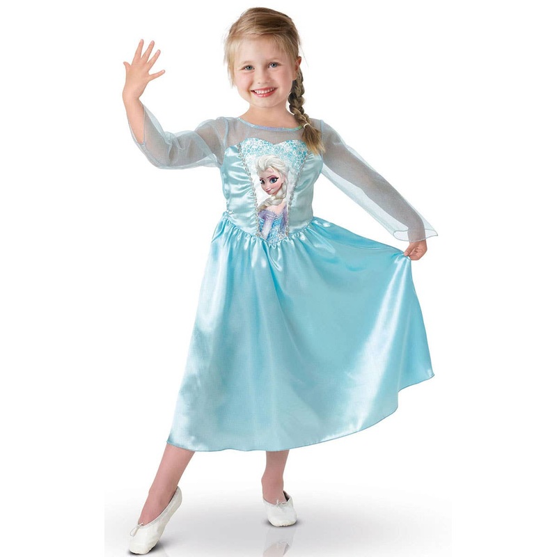 Classic Snow Queen Elsa Girls Fancy Dress Costume