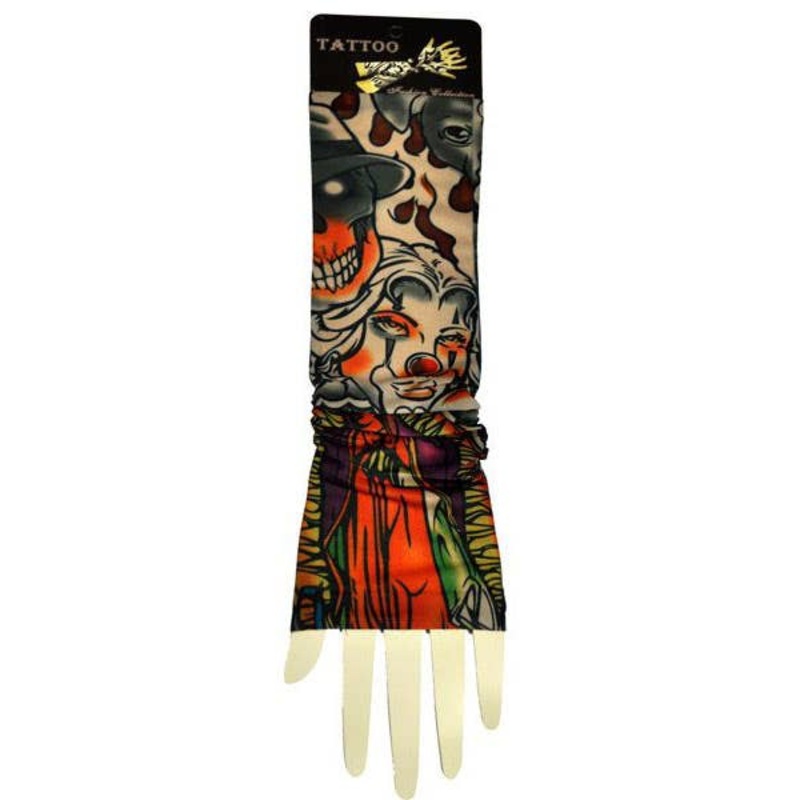 Clown Print Fake Tattoo Sleeve