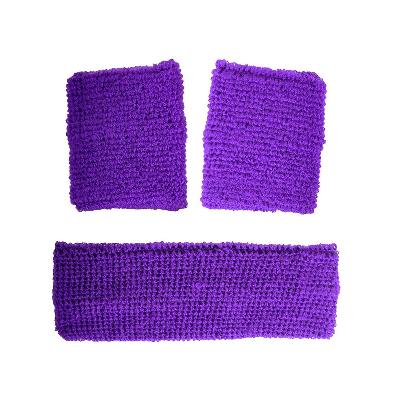 Dark Purple Wrist and Head Sweatbands Set