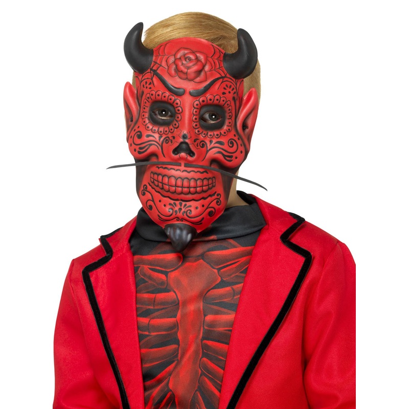 Day of the Dead Devil Kids Costume Mask