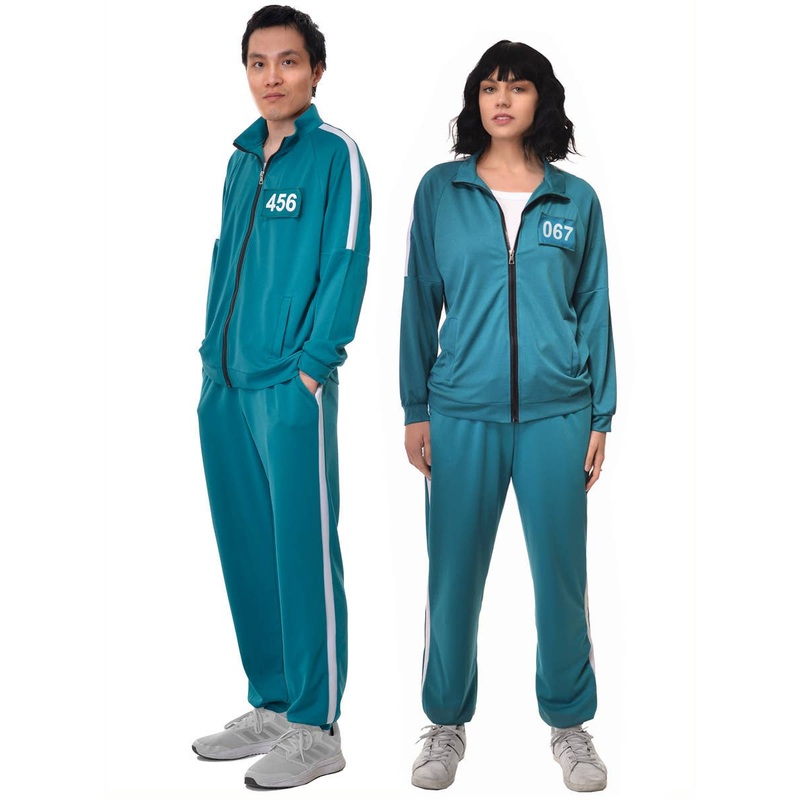 Interchangeable Squid Play 456 or 067 Adults Tracksuit Costume