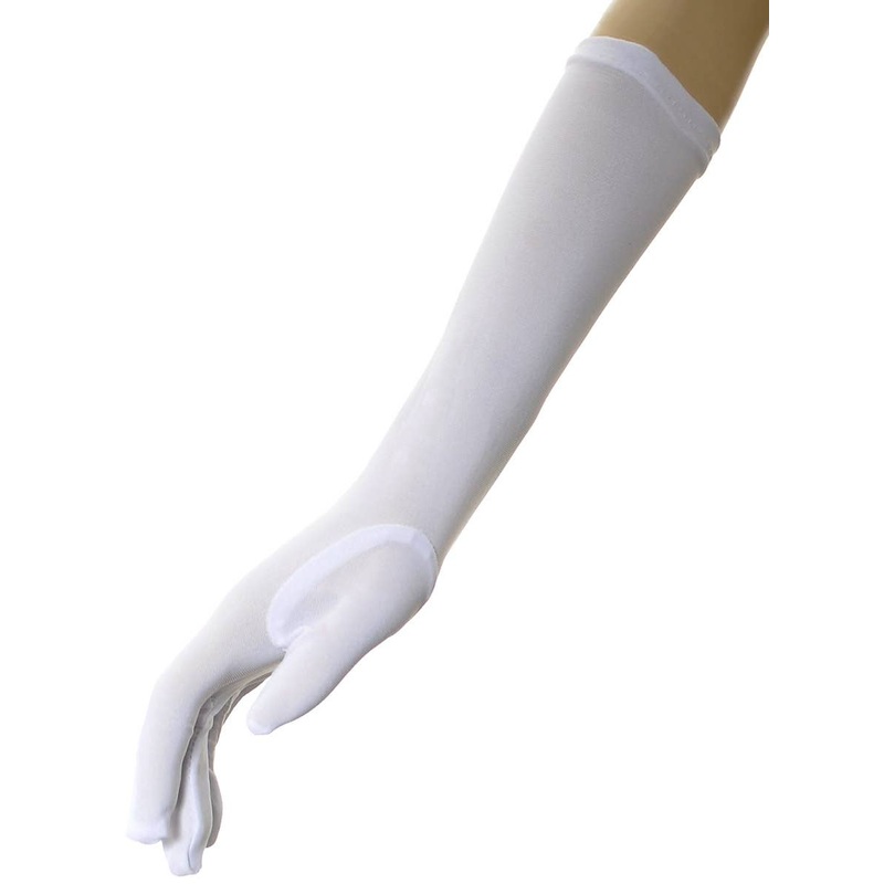 Long Stretchy Matte White Costume Gloves