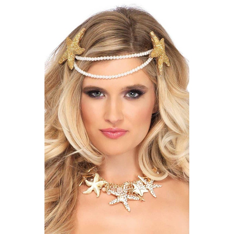 Mermaid Pearl Starfish Womens Headband Costume Accessory