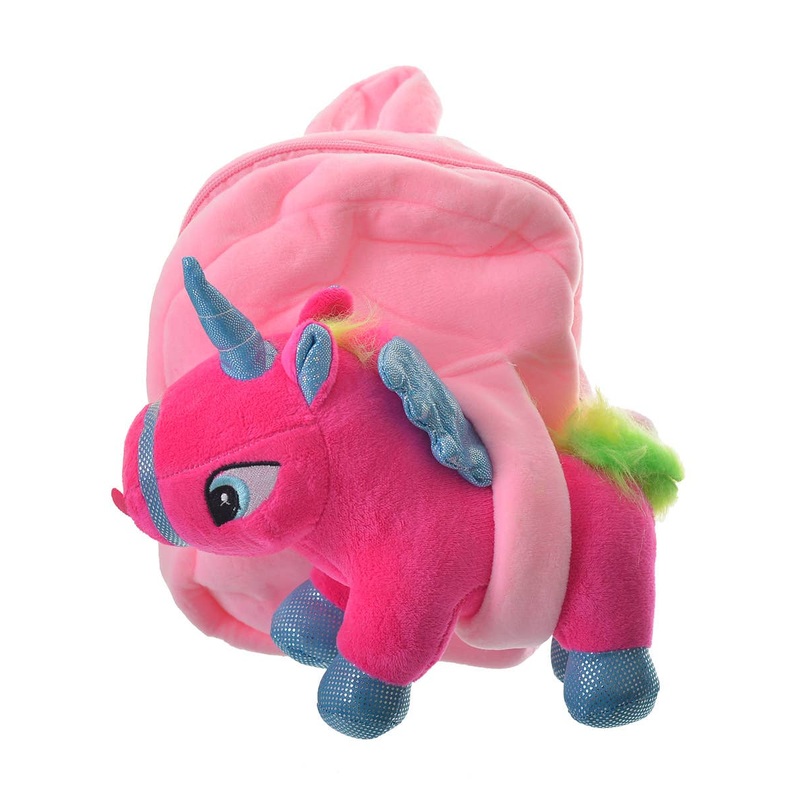 Plush Light Pink Kids Mini Unicorn Backpack