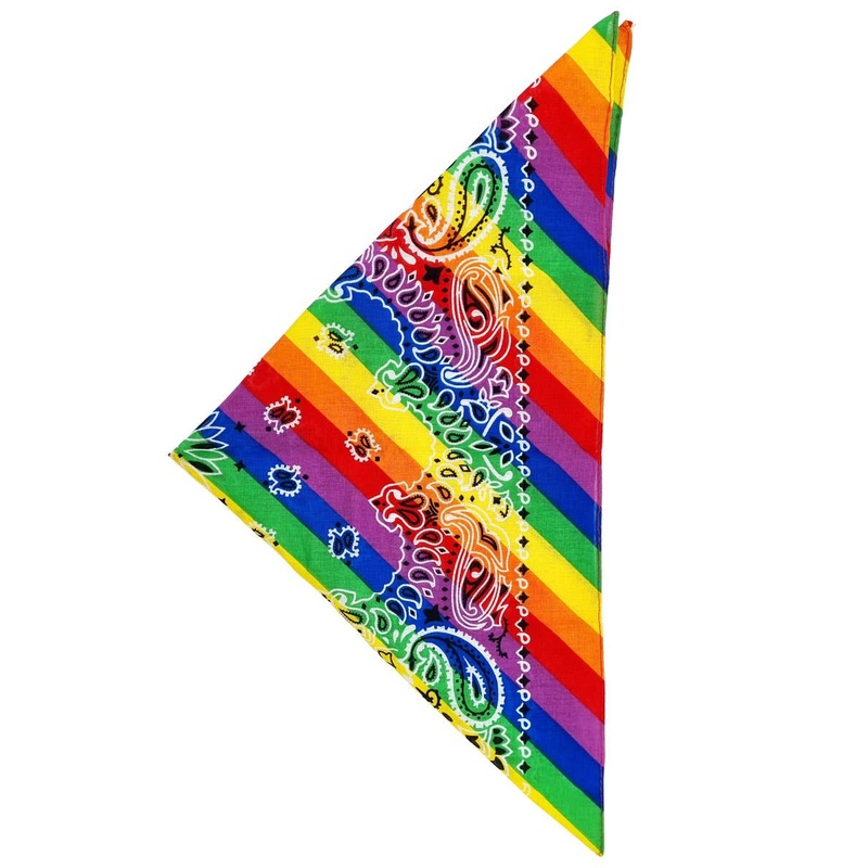Rainbow Paisley Print Costume Bandanna