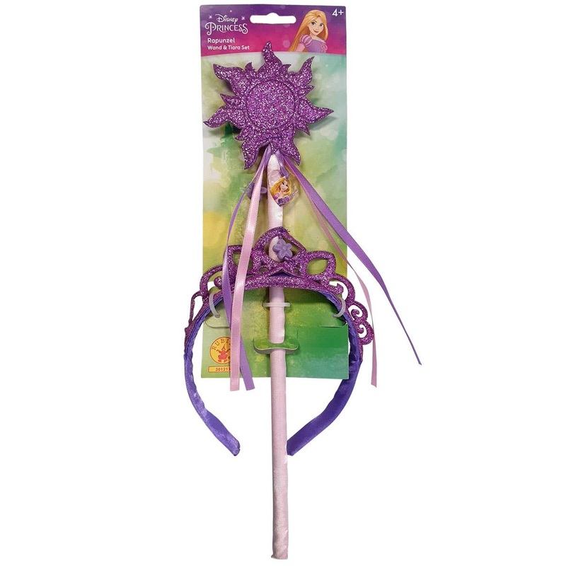 Rapunzel Purple Glitter Girls Wand and Tiara Accessory Set