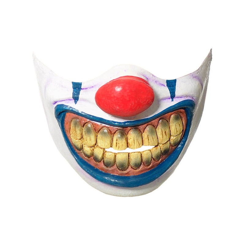 Scary Big Mouth Clown Half Face Latex Mask