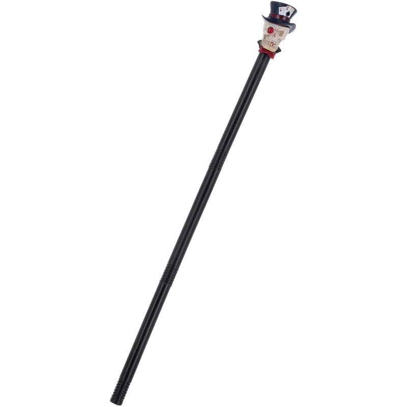 Voodoo Skull Collapsible Black Costume Cane