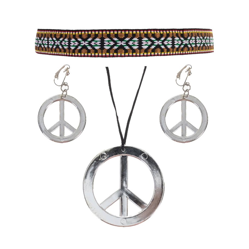 1970s Hippie Jewellery and Headband Accessory Set