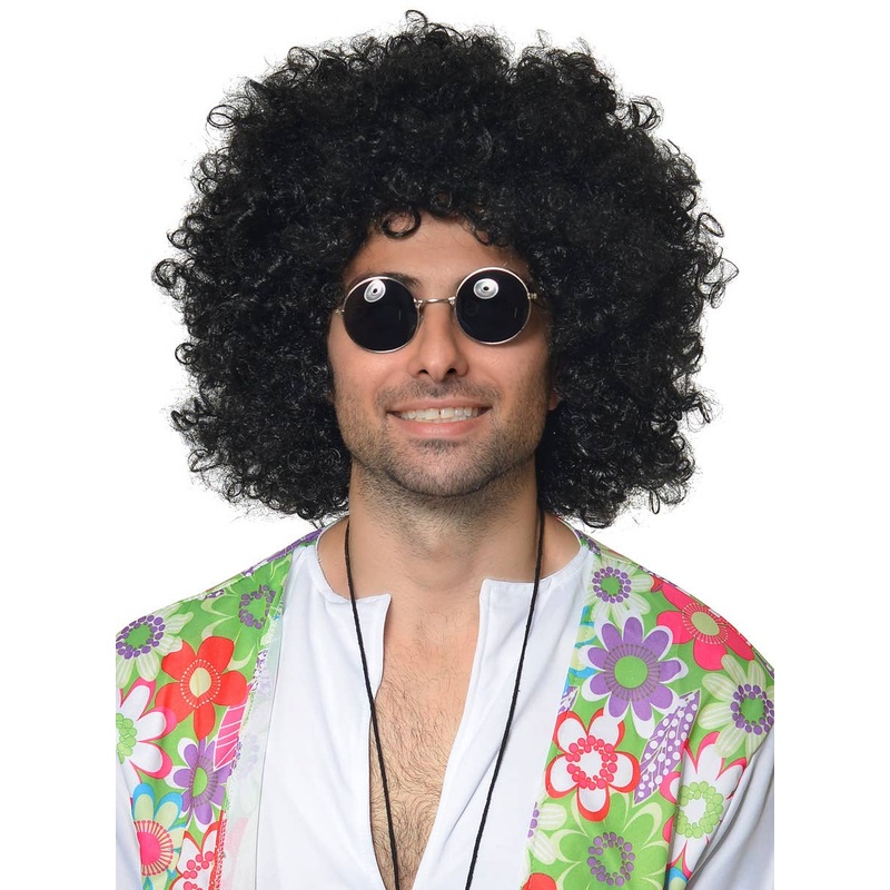 1970s Mega Black Afro Mens Costume Wig