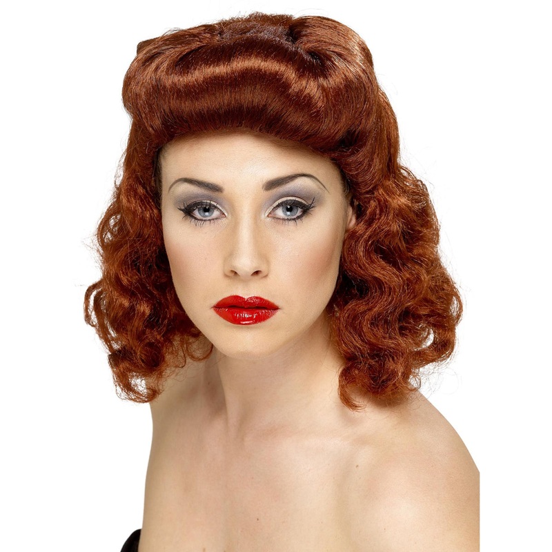 40s Pinup Chick Womens Auburn Costume Wig