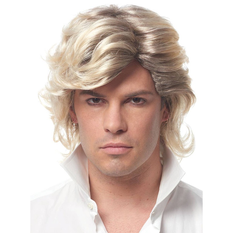 80s Icon Mens Blonde And Brown Costume Wig