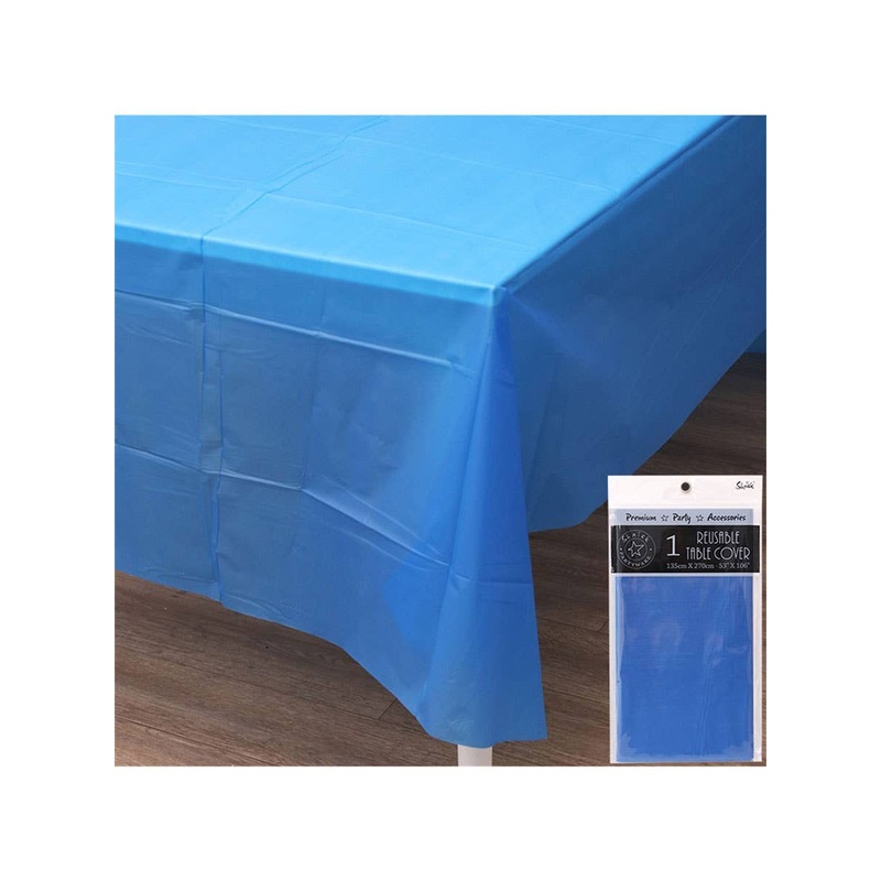 Azure Blue 270cm Plastic Table Cover