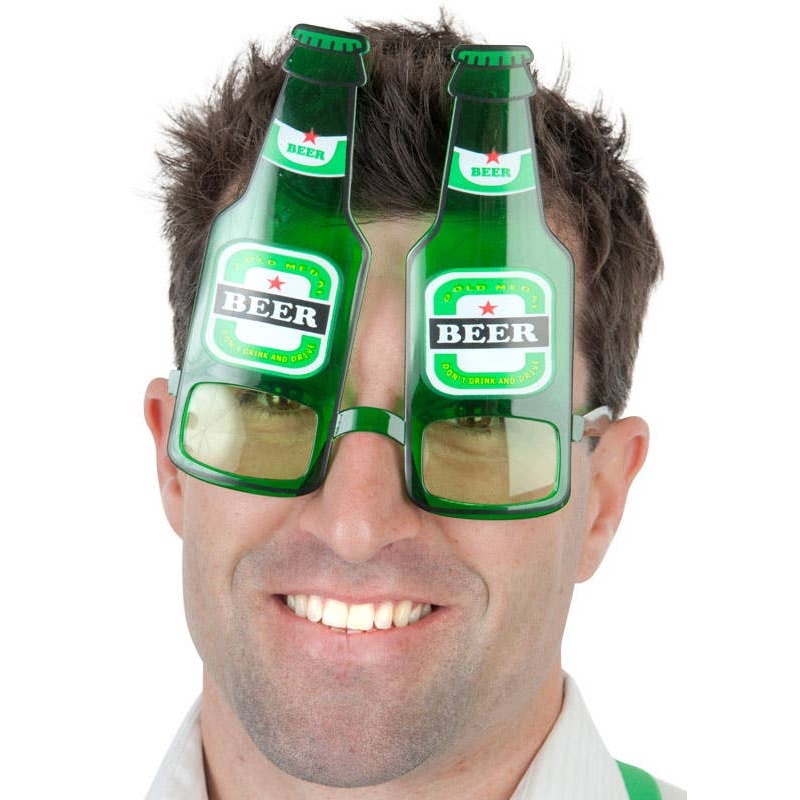 Beer Bottle Novelty Green Costume Glasses