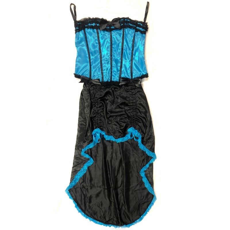 Black and Blue Burlesque Show Girl Womens Costume - Size Medium