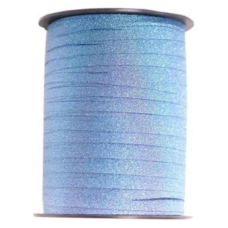 Blue Glitter 227m Long Flat Curling Ribbon