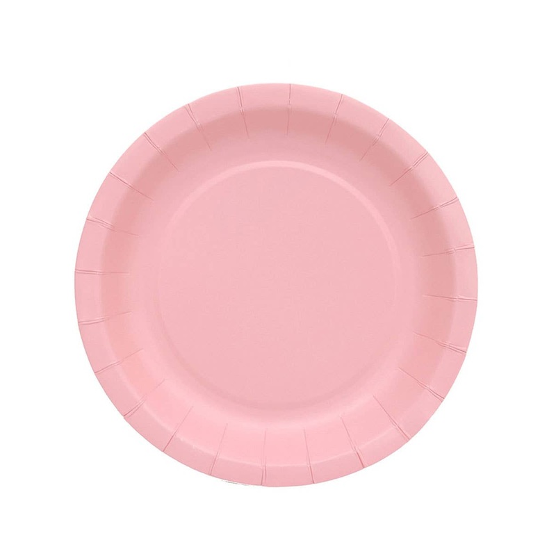 Blush Pink 18cm 20 Pack Round Paper Plates