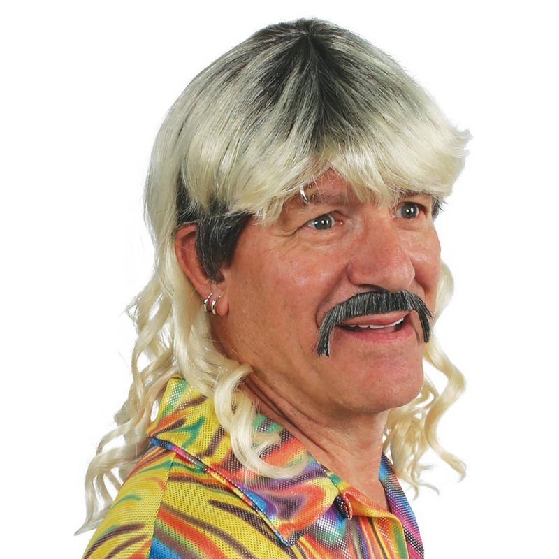 Cool Cat Tiger King Mens Mullet Costume Wig Kit