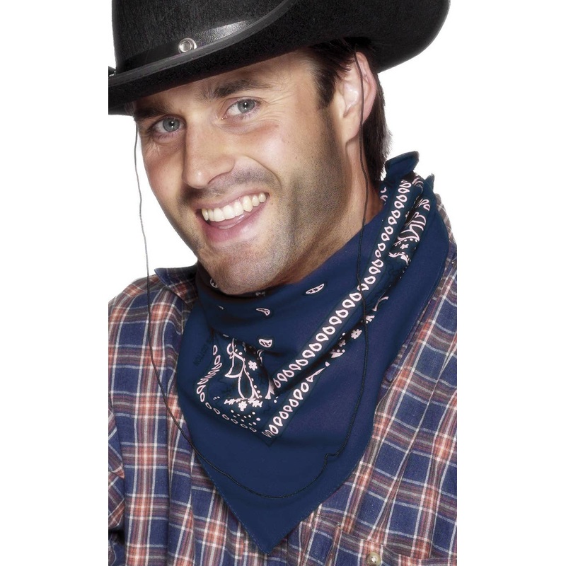 Cowboy Blue Bandanna Western Costume Accessory
