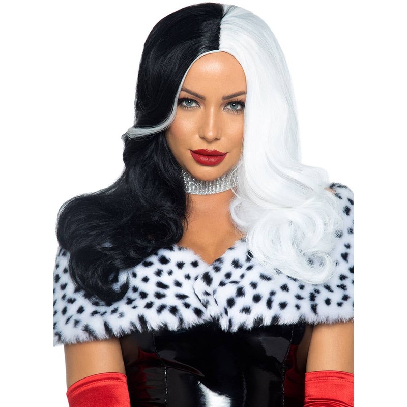 Cruel Diva Deluxe Black and White Costume Wig